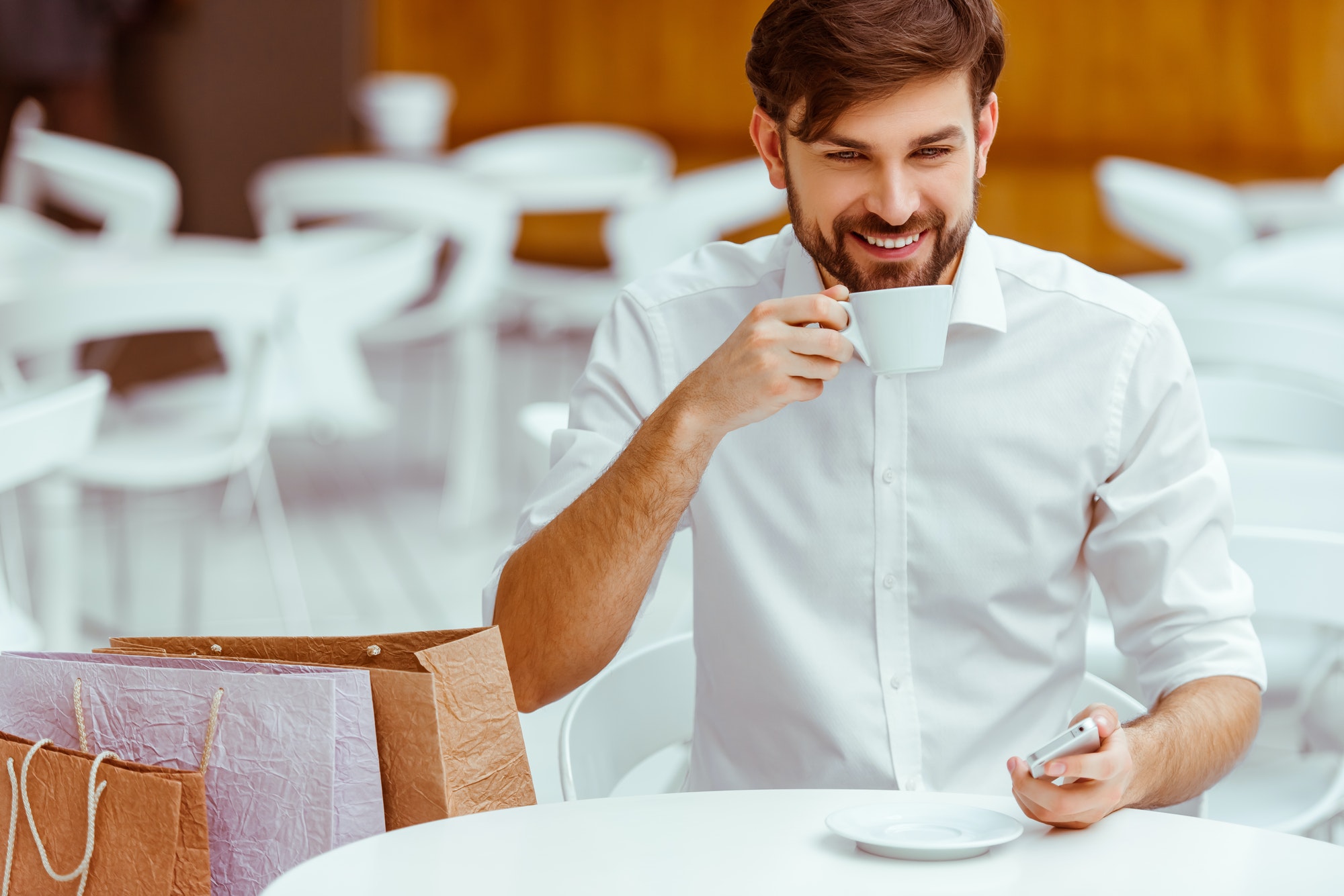 Man in cafe